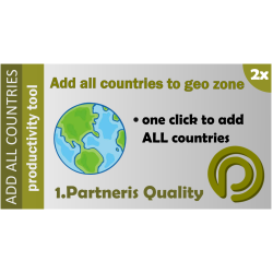Pievienot visas valstis ģeogrāfiskajai zonai OpenCart 2.x  versijām